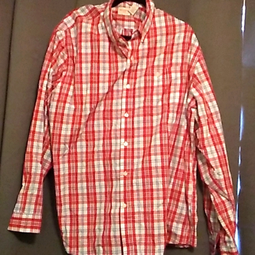 Dockers 2xl red white and blue checkered button down